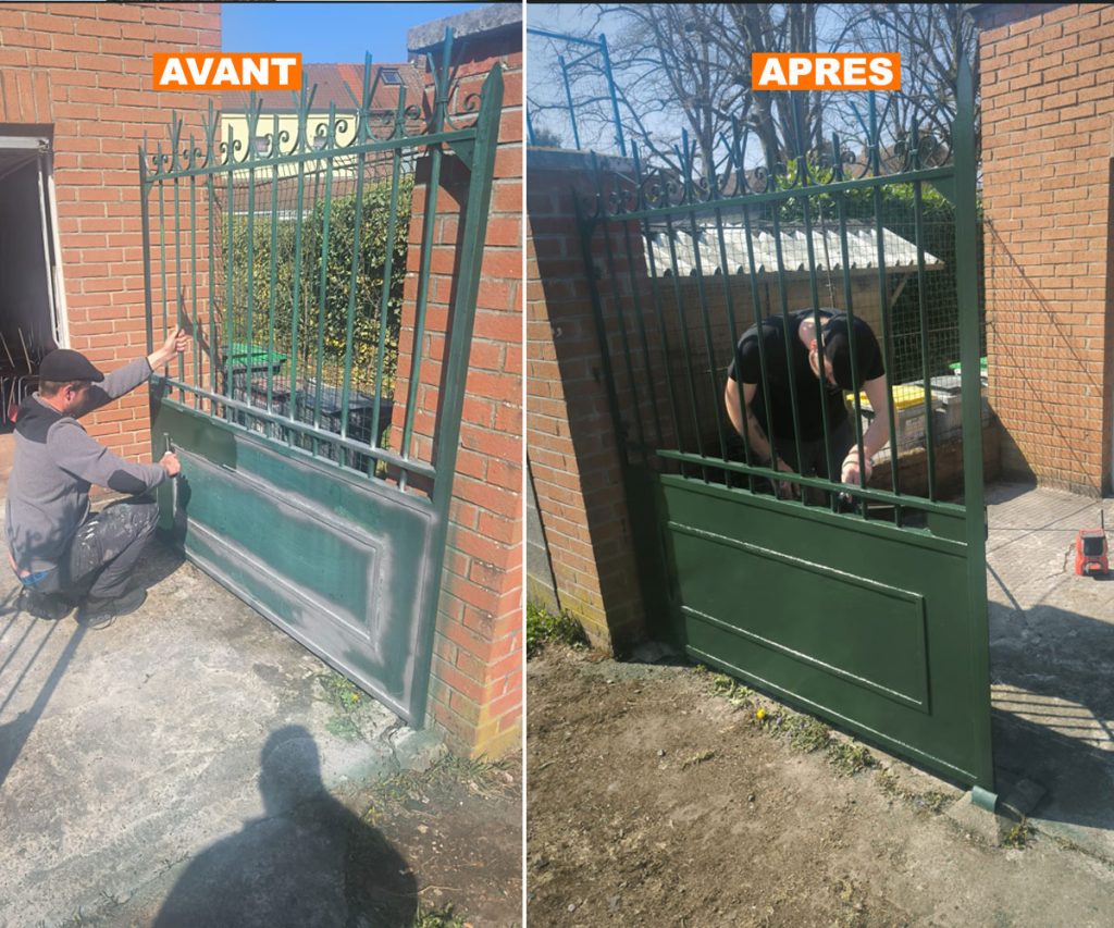 décapage portail et remise en peinture à Sainghin-en-Mélantois